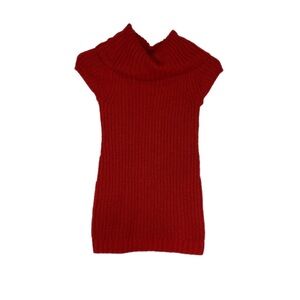 Cato Girls Red Cowl Neck Ribbed Knit Sweater Dress